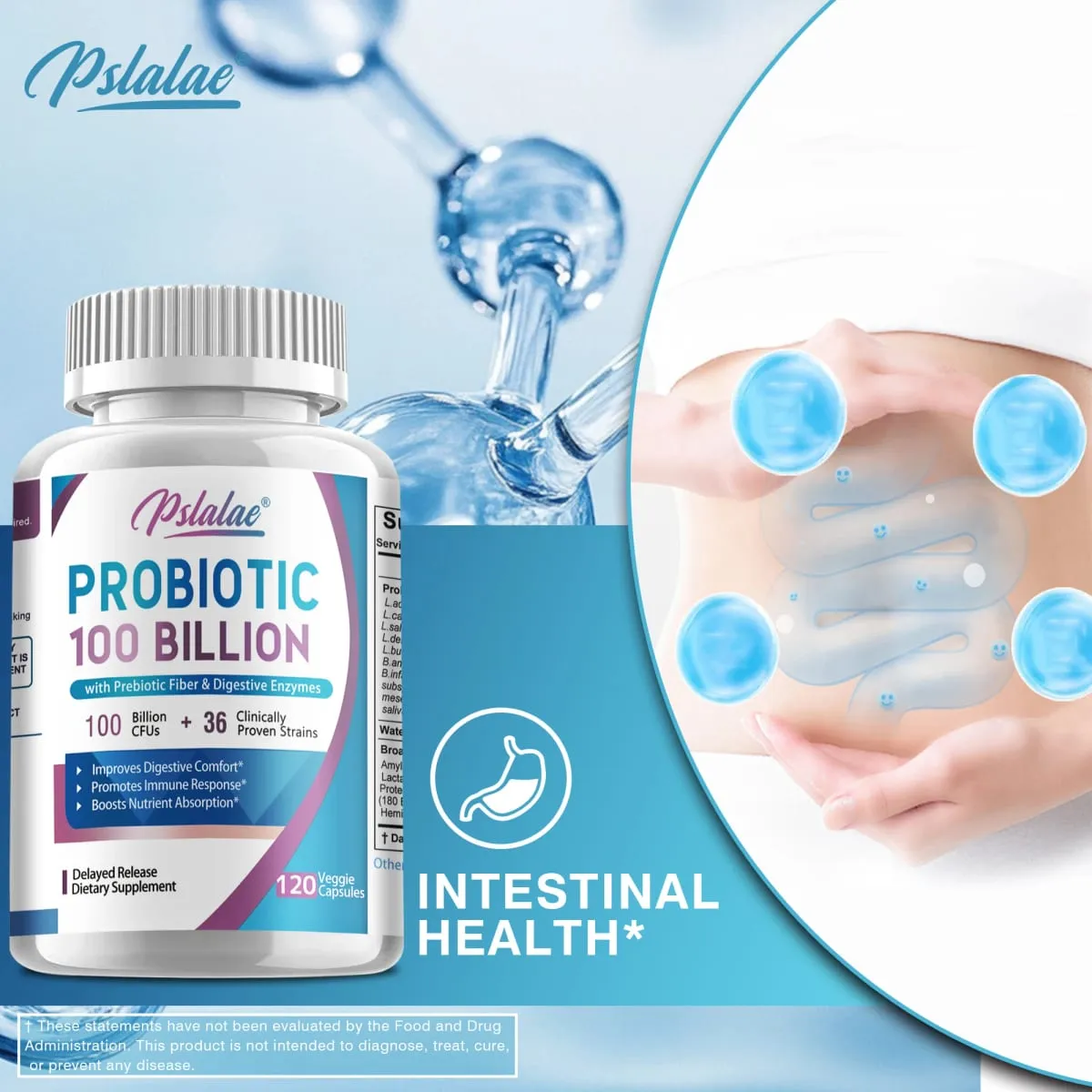 Probiotics 100 Billion - Help with Intestinal Health Nutrient Digestion Weight Management Bloating Relief Calorie Control