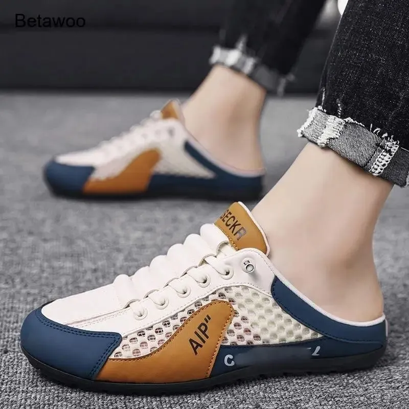 Ανδρικά αθλητικά παπούτσια χωρίς πλάτη Slip On Half Slide Παπούτσια casual με αναπνεύσιμο πλέγμα — image 5