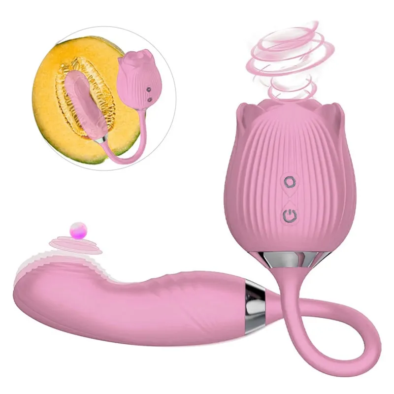 Rose-Sucking Thrusting Dildo Vibrator for Women Nipple Clit Stimulator Vibrating Egg Tongue Licking Clitoris Sucker Sex Toys — image 18