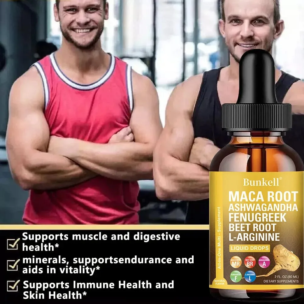 Organic Maca Root Liquid Drops with Ashwagandha Fenugreek Beet Root and L-Arginine Liquid Multivitamin for Women and Men — image 2