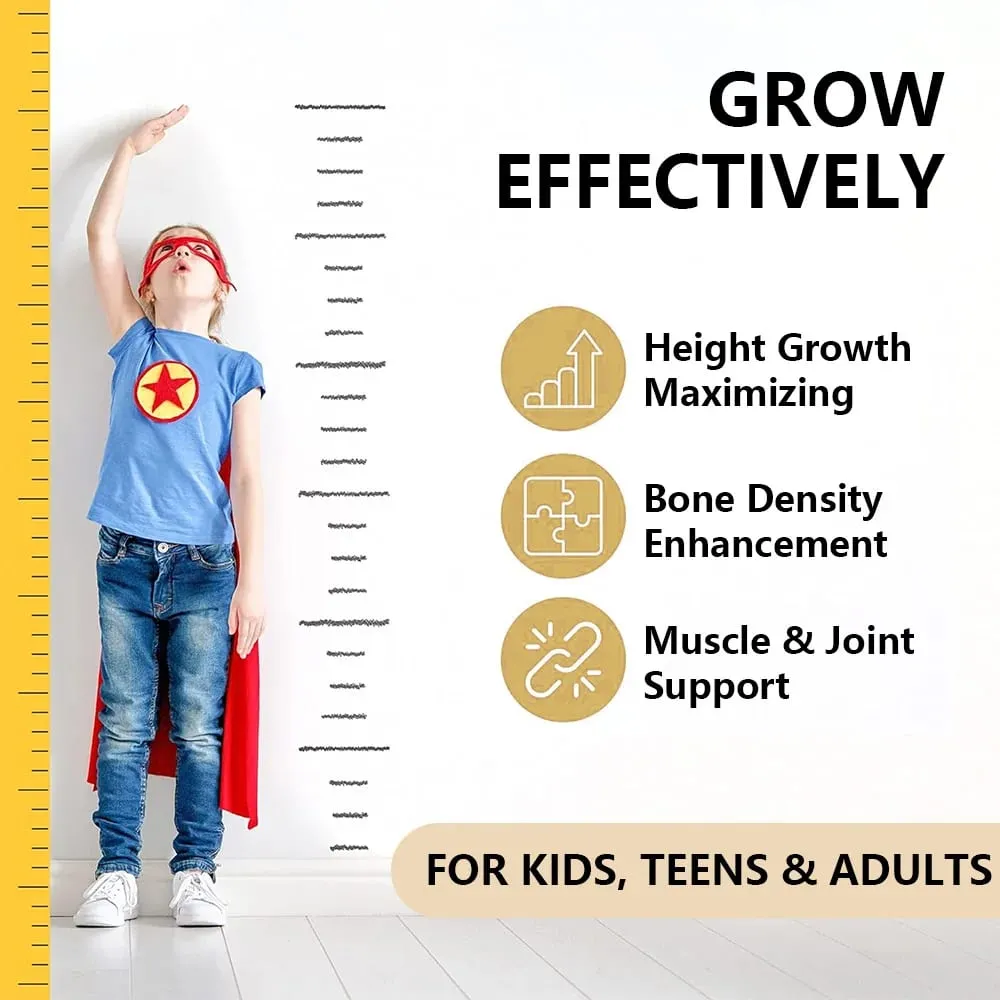 Height Growth Capsules - With Vitamins and Calcium - Increase Bone Strength Promotes Growth Adults Children — image 2