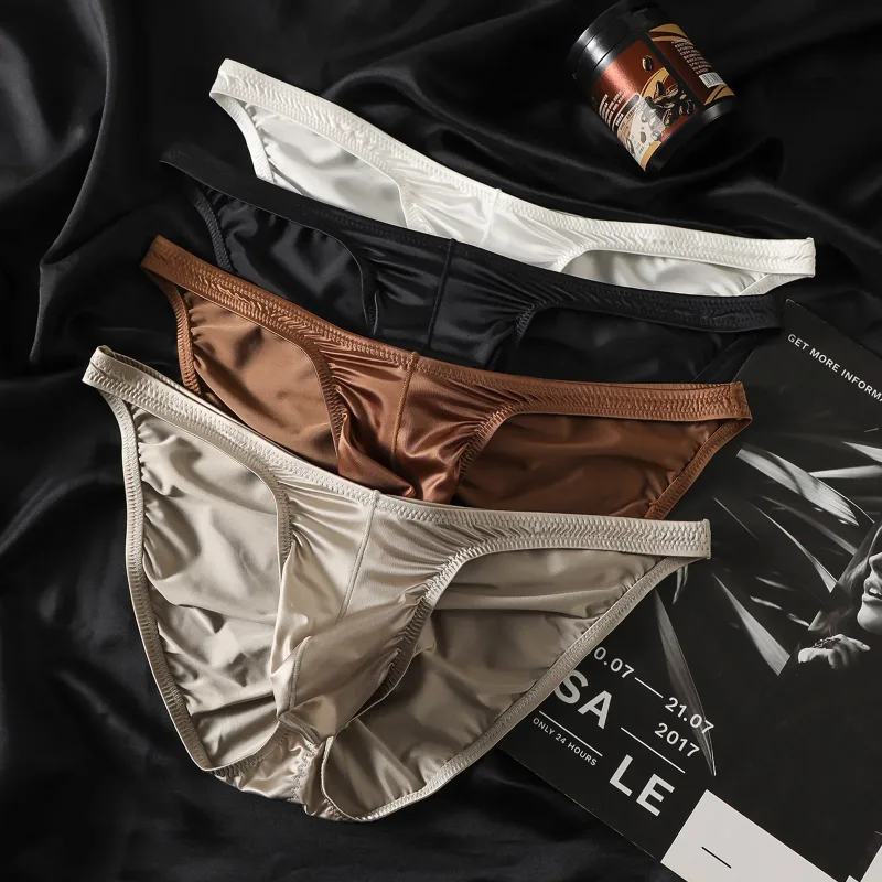 Men's Low Rise Gym Briefs Smooth Satin Sport Training Underwear Bodybuilding Ultra Thin Quick Dry Fitness Workout Butt-lifting — image 8