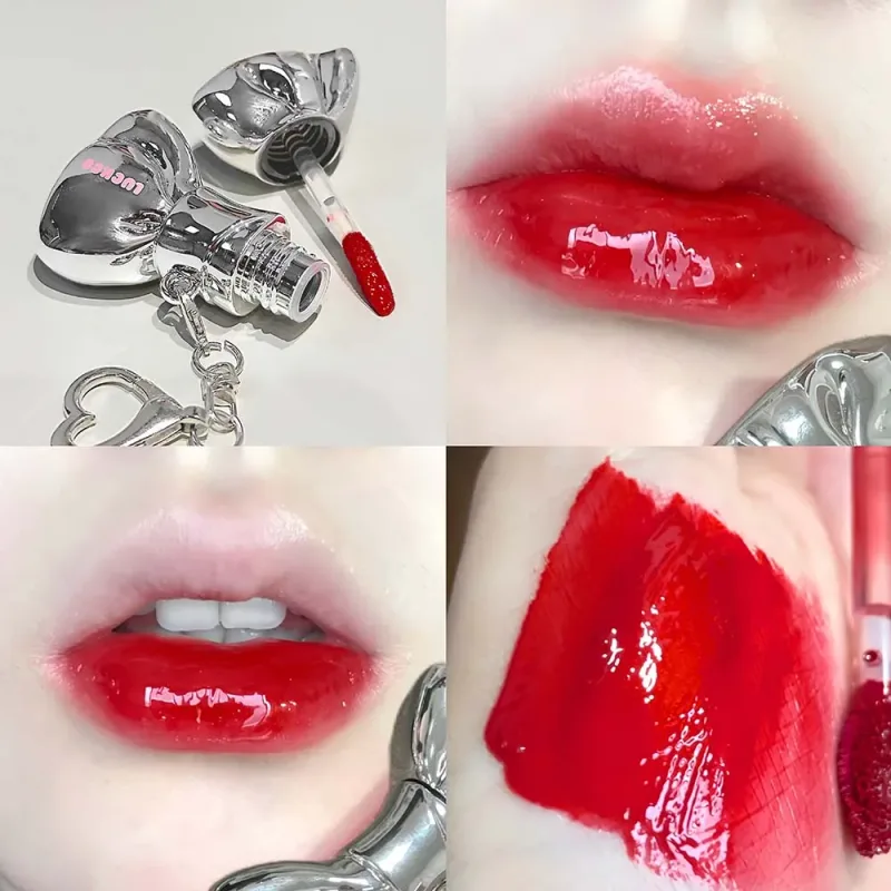 Bowknot Lip Gloss Σετ Νερό Ανοιχτόχρωμα χείλη Υψηλή λάμψη Διαφανές έως οικοδομήσιμο χρώμα καθημερινό καθημερινό μακιγιάζ casual vibe — image 9