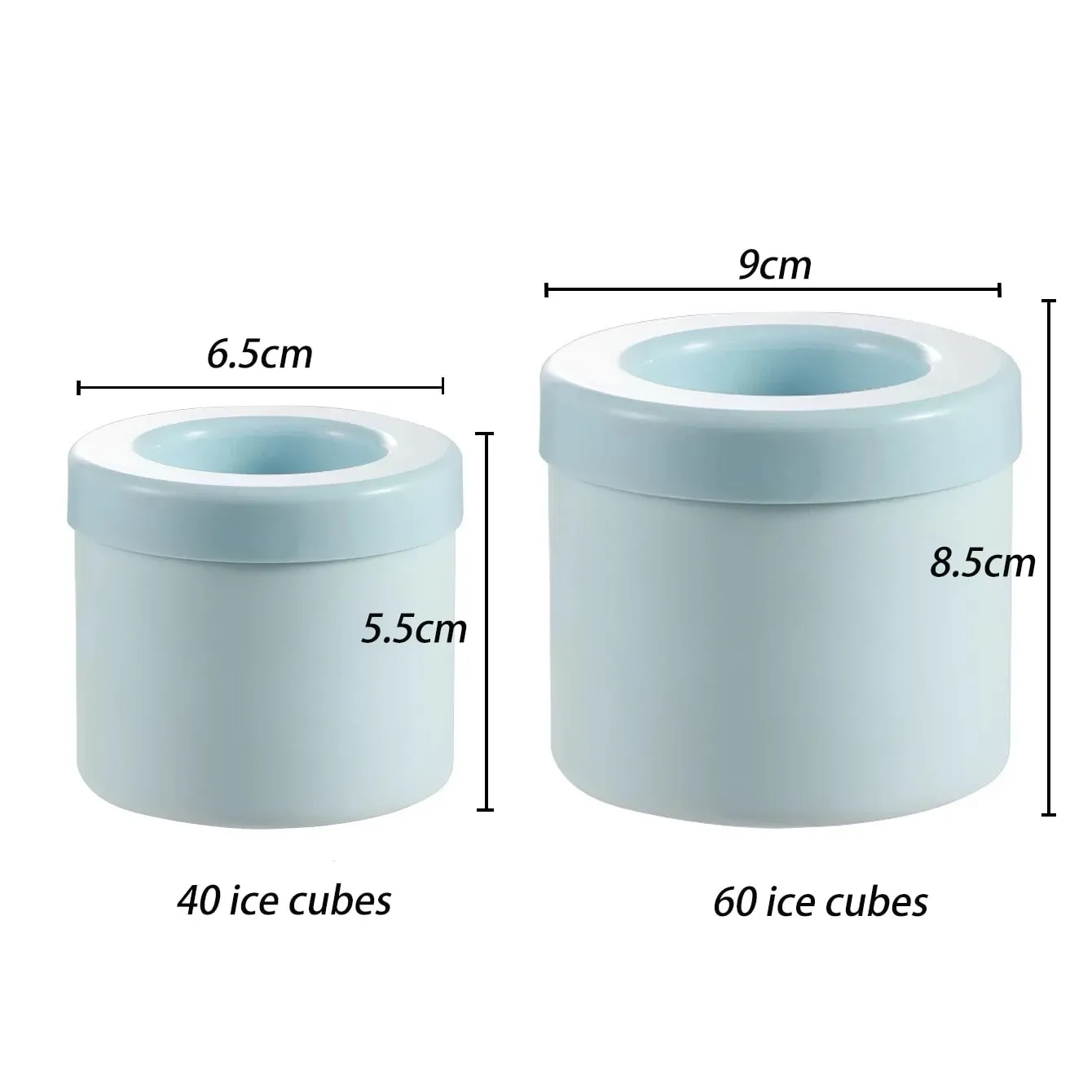 40/60 Ice Cubes Mold σιλικόνης Στρογγυλός κάδος πάγου Κουτί αποθήκευσης πάγου Οικιακά DIY Ψυγείο Freeze Ice Maker Creative Barware — image 3