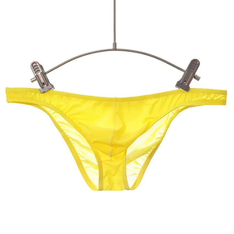 Mens Sexy Low-Waist Briefs Shorts See Through Pouch Underwear Ice Silk Underpant Bikinis Ultra Thin Panties Solid Comf Lingerie — image 10
