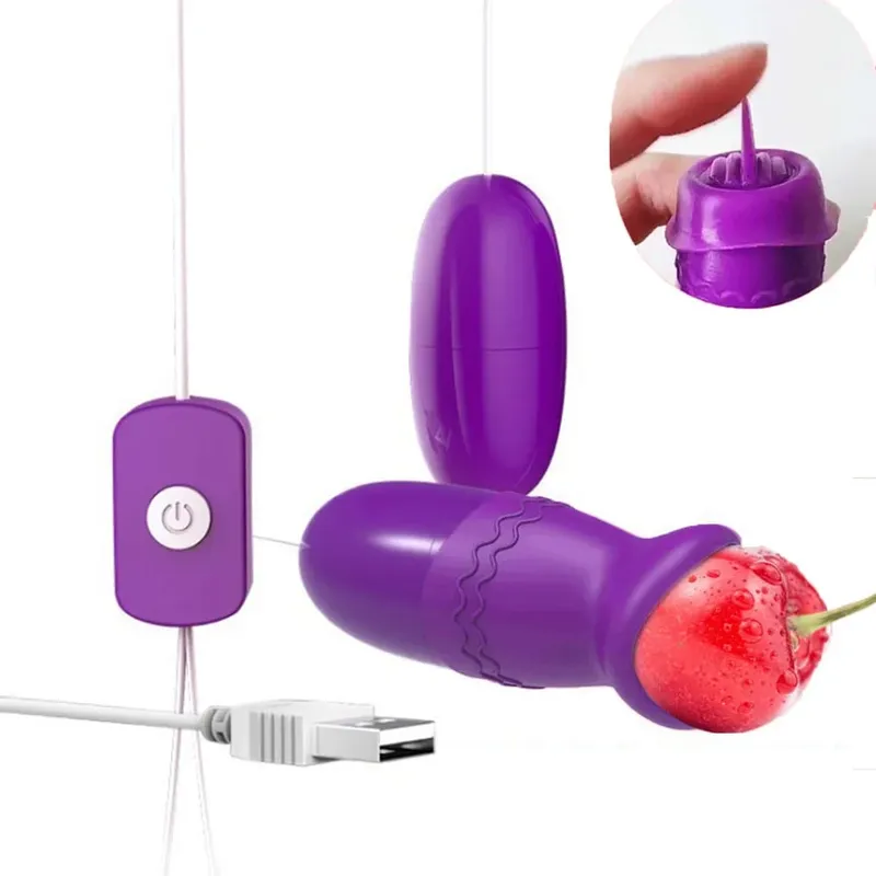 Double Tongue Vibrator Jump Eggs Liping Clitoris Stimulator USB Power Προϊόν για ενήλικες Σεξουαλικά παιχνίδια για γυναίκες Αυνανισμός κόλπου — image 2