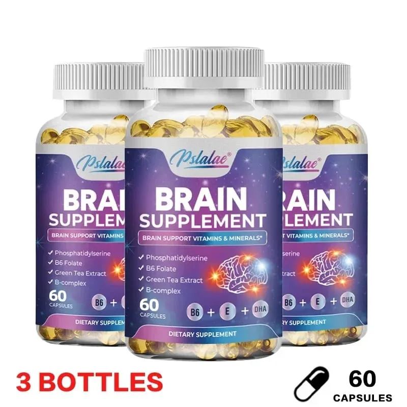 Suplemento cerebral - contém vitaminas B para apoiar a saúde do cérebro, melhorar a função cognitiva e melhorar a memória e a concentração
