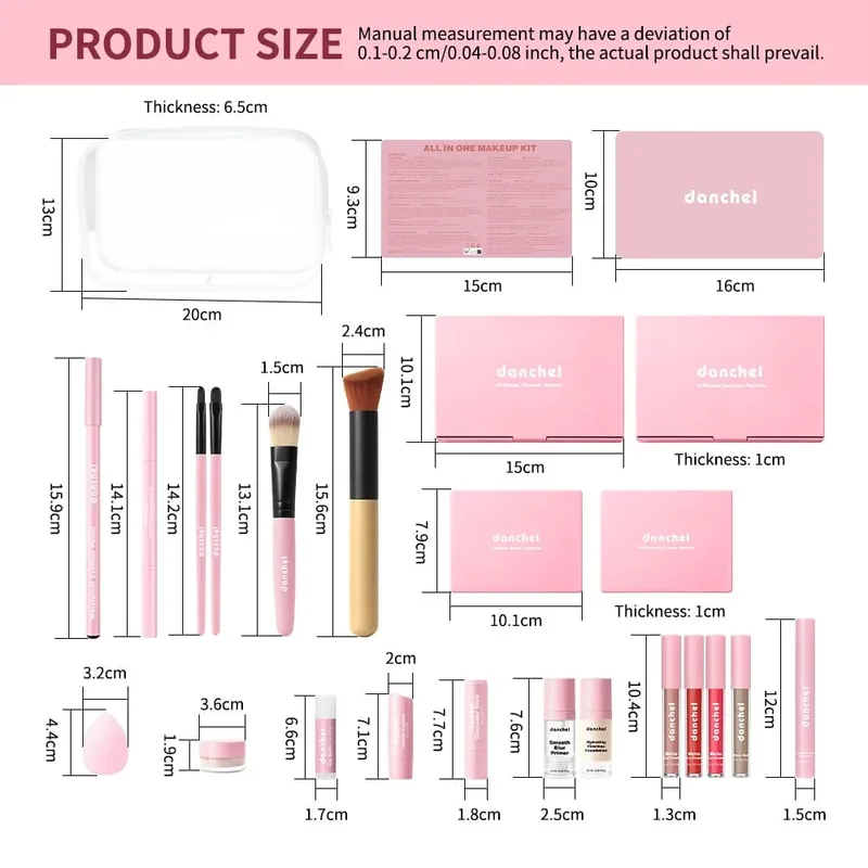 Beginner Friendly All In One Makeup Set Lipstick Palette Eyeshadow Palette 2Pcs Professional Makeup Brushes Face Cosmetic Kit — image 5