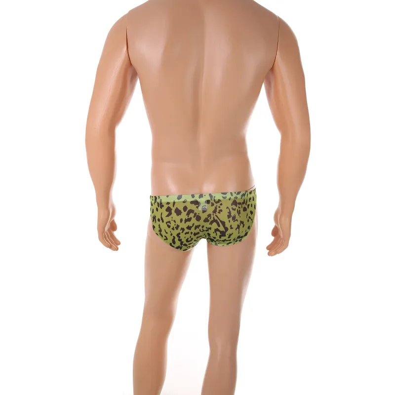Men Sexy Briefs Underwear Mesh Sheer Ultra-Thin Underpants Big Penis Pouch See Through Panties Leopard Bikini — image 16