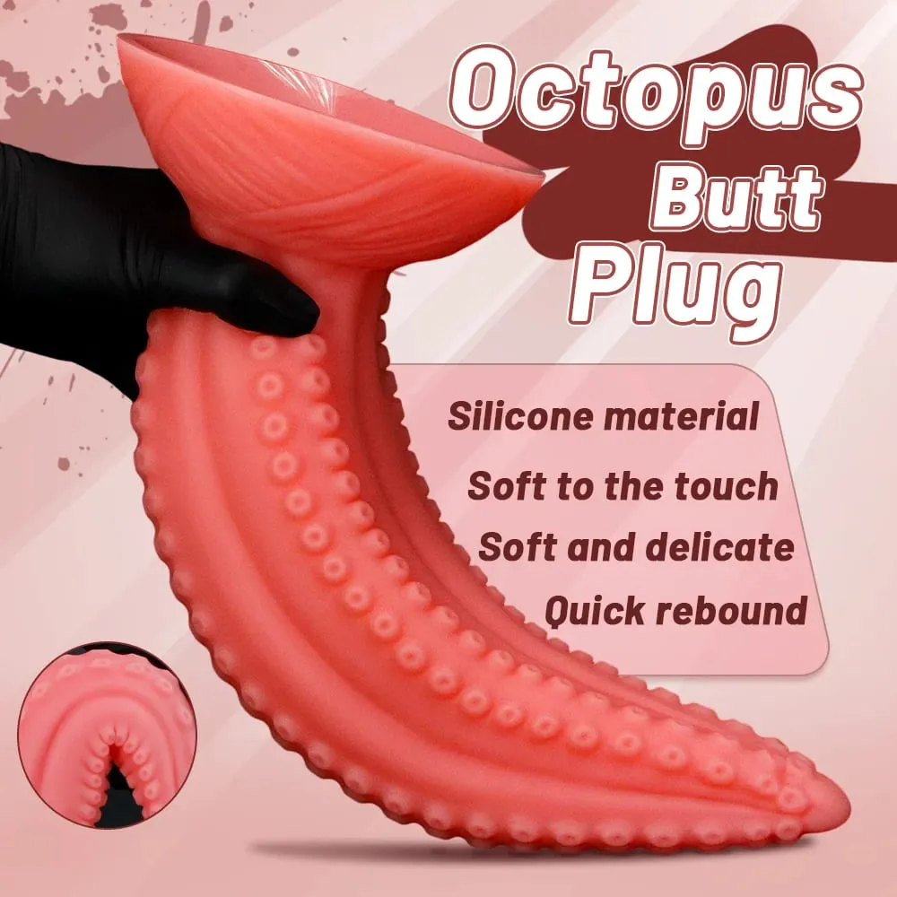 Big Anal Dildos 5 μεγεθών Μαλακό σιλικόνη με μακρύ βύσμα πισινό Monster Dildo Τεράστιο ροζ πλοκάμι Dildo Masturbate Παιχνίδια σεξ για γυναίκες άνδρες — image 5