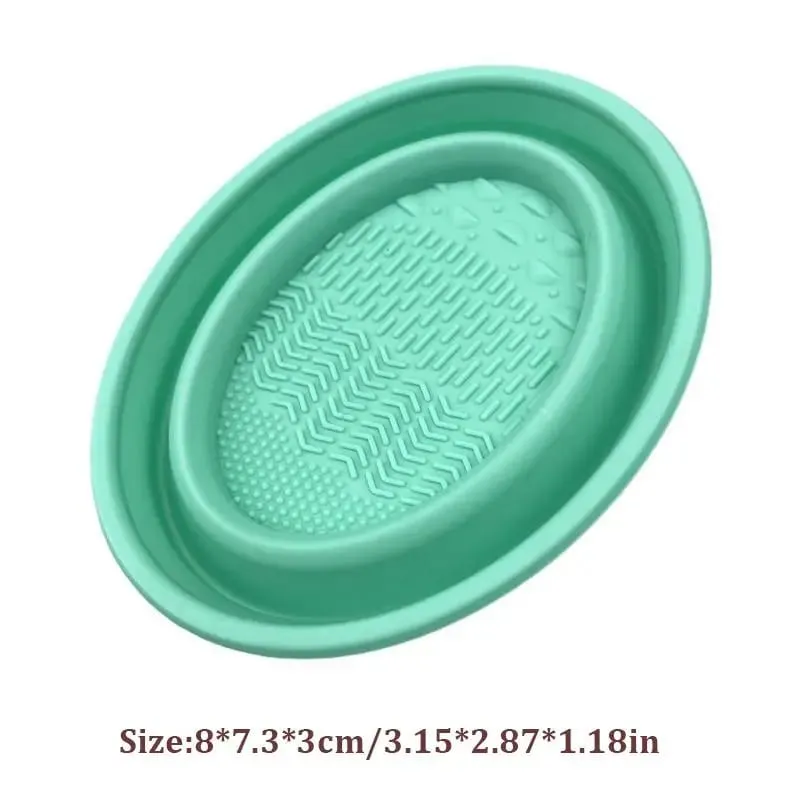 Πτυσσόμενη πούδρα Puff Cleaning Bowl Βούρτσες για σκιές ματιών Wash Clean Mat Εργαλεία ομορφιάς Scrubber Box Καθαριστικό πινέλου μακιγιάζ σιλικόνης