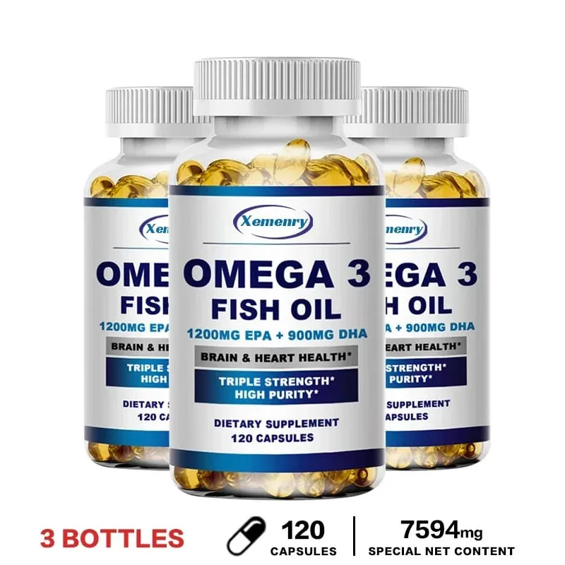 Omega 3 Fish Oil - Support Brain Nervous System Good for Cardiovascular & Skin Health Antioxidant