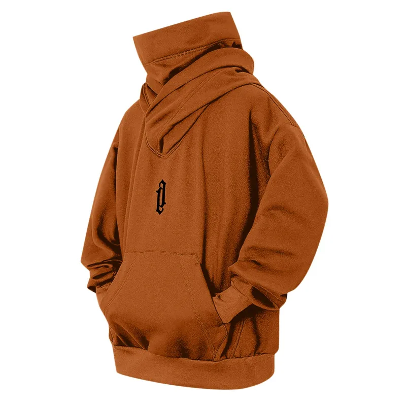 Moletom de gola alta bordado oversized y2k masculino feminino com capuz japonês ninja hoodies outono hip hop velo bolso streetwear