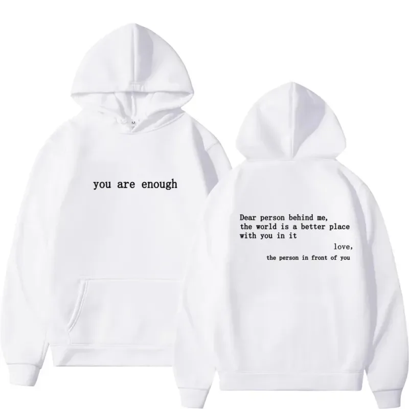 Chère personne derrière moi sweat à capuche pour hommes avec poche kangourou pull à capuche Vintage pour femme avec des mots au dos unisexe sweat à capuche à la mode