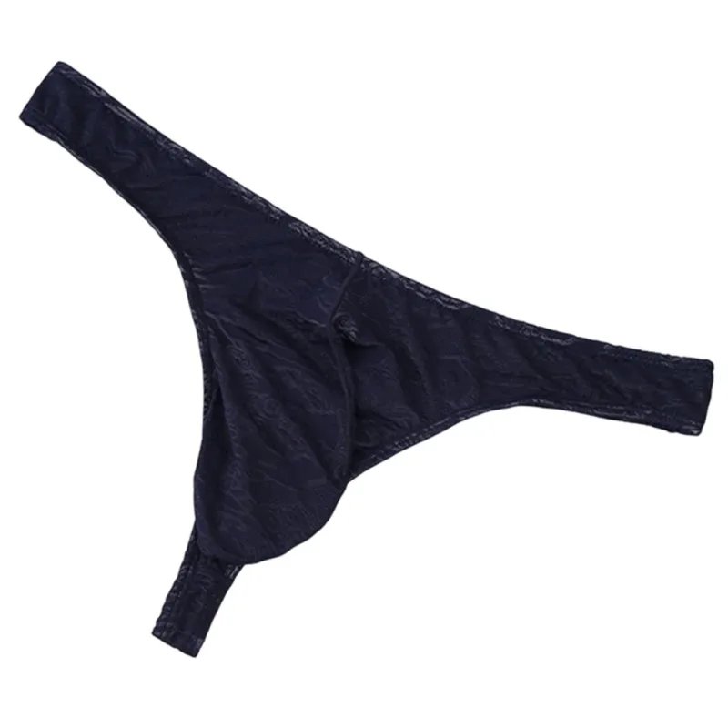 Lelaki Lace Jacquard G-string Seluar Dalam Tinggi Meregangkan Kantung Besar Thong Seluar Dalam Gay Seksi Erotik Seluar Dalam T-belakang — image 3