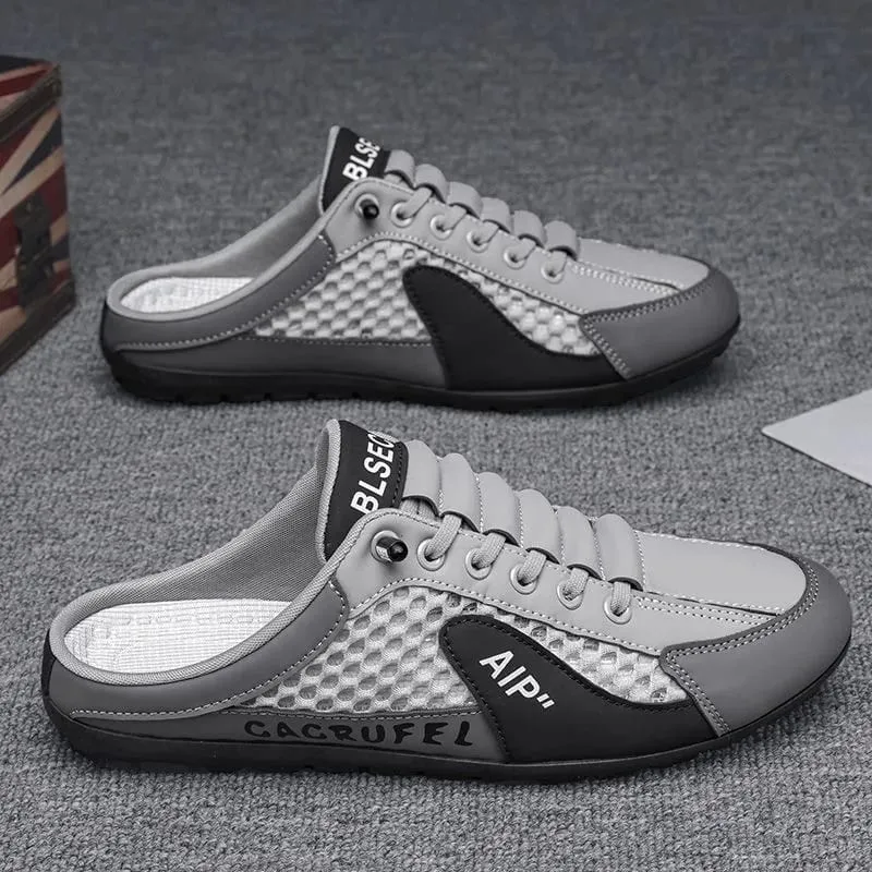 Ανδρικά αθλητικά παπούτσια χωρίς πλάτη Slip On Half Slide Παπούτσια casual με αναπνεύσιμο πλέγμα — image 9