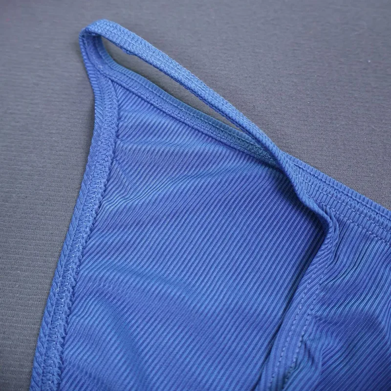 Men Fashion Ribbing Sexy High Fork Underwear Briefs U Convex Pouch Low Rise Man Comfortable Underpants Quick-drying — image 12
