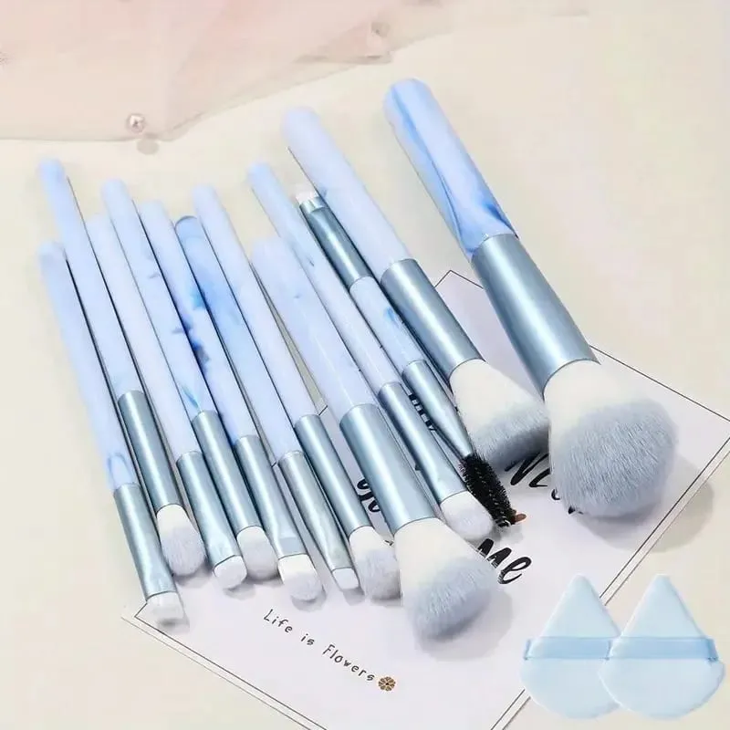 Σετ πινέλων μακιγιάζ 12 τμχ Blue Foundation Concealer Blush Powder Eye Shadow Kabuki Blending Cosmetic Soft Fluffy Female Makeup Tool — image 7