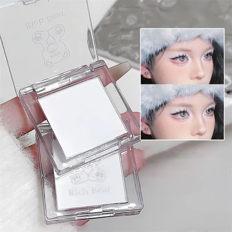 Matte Pure White Face Highlighter Palette Monochrome Pearly Jade Highlighter Eyeshadow Naturally Brightening Contouring Makeup — image 3