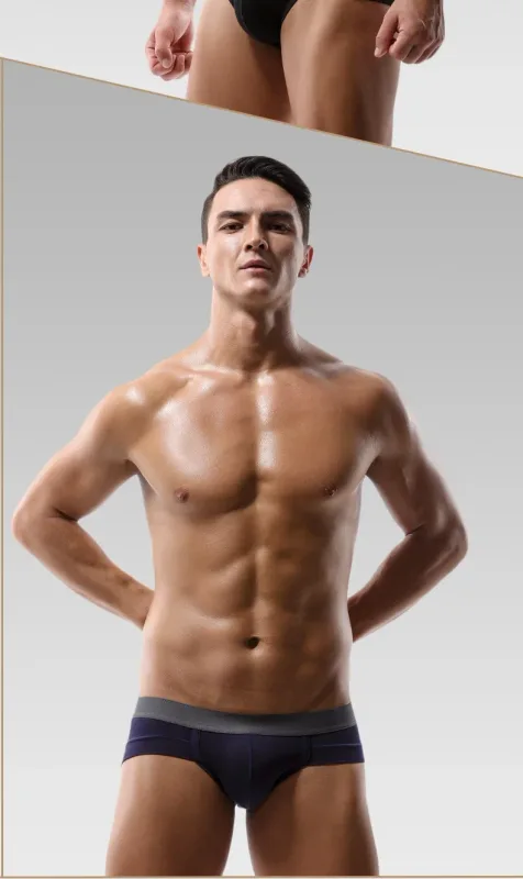 5PCS Men's three-piece briefs with U-shaped pouch, modal fabric, breathable, summer youth low-rise bottom pants — image 21