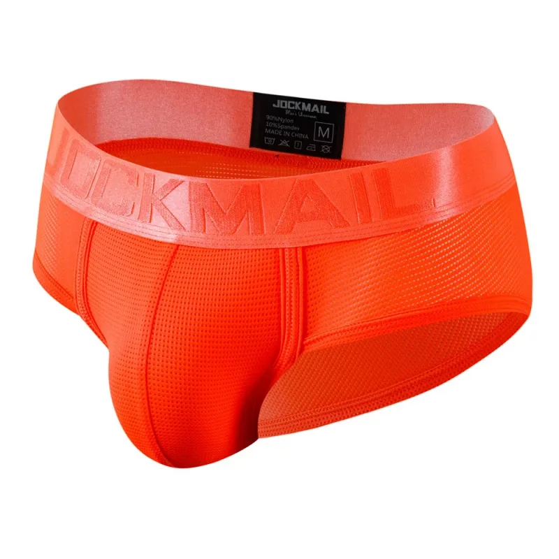 Jockmail Mens Underwear Briefs Mesh Breathable Sports Fitness Shorts Solid Color Sexy Low-rise Lingeries for Extreme Panties — image 46