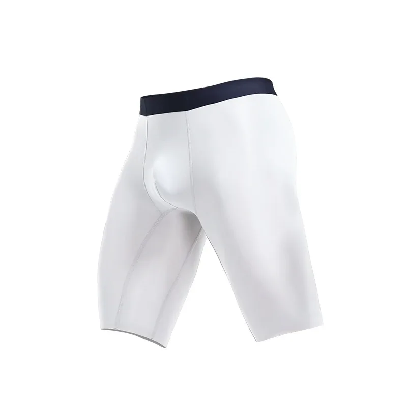 Men's sports underwear for summer, ice silk, quick-drying, extended, anti-friction legs, loose four-corner short underpants