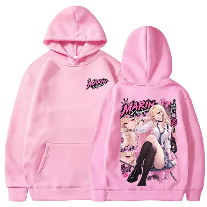 Trendy Anime Marin My‑Dress‑Up Darling Hoodies Harajuku Streetwear Langarm Casual Fleece Mit Kapuze Pullover Männer Frauen Kleidung