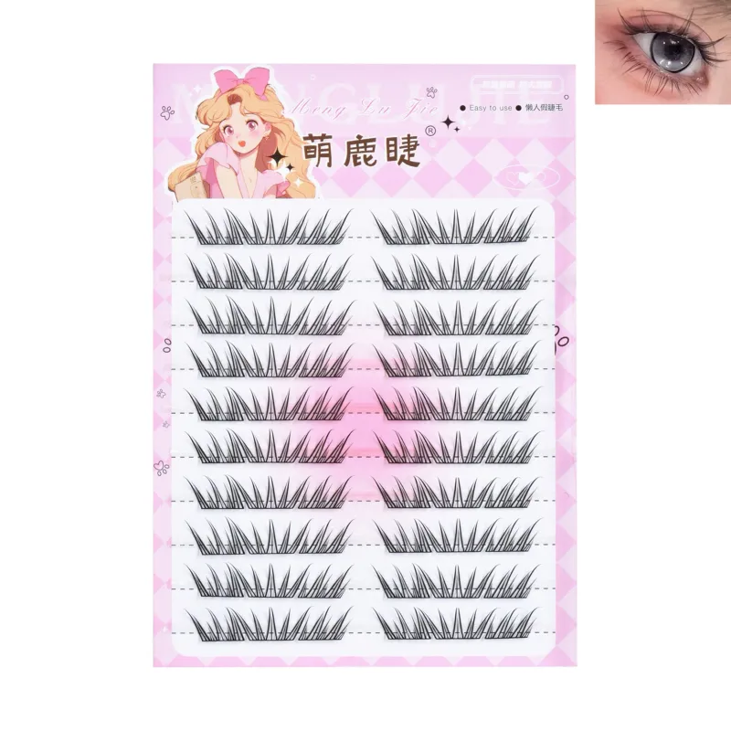 10 rows Foxes Style Anime False Eyelashes Natural Curling 8-13mm Spiky Cluster Segmented eye extensions for Beauty Eye Makeup