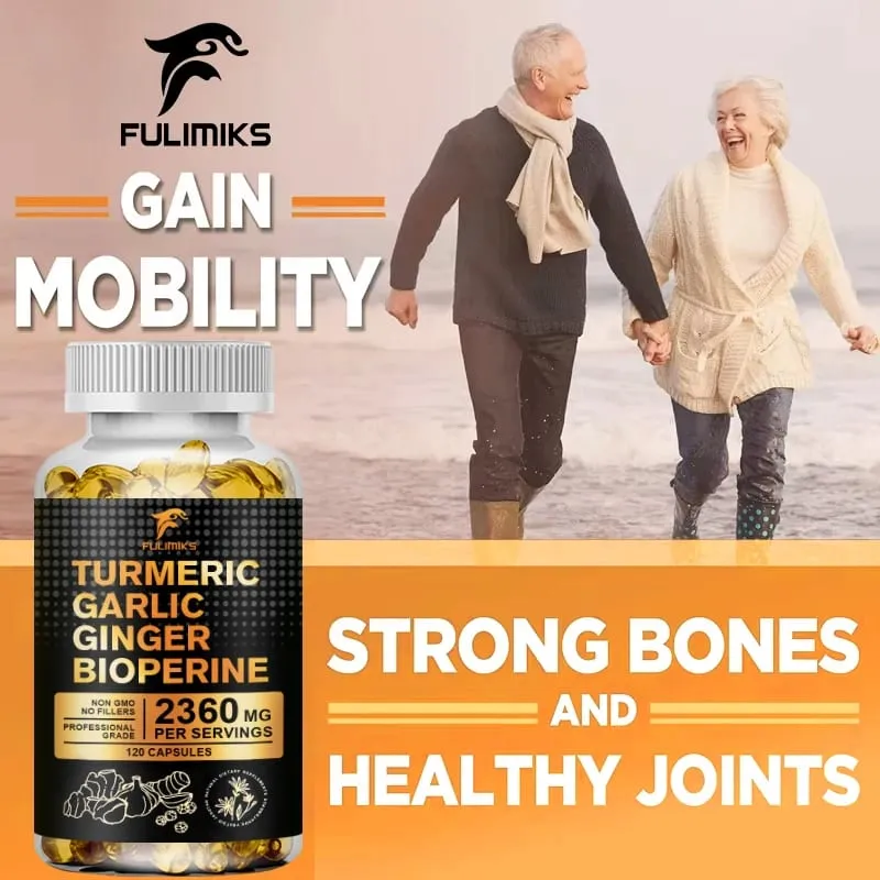 Premium Turmeric Curcumin Supplement with Garlic & Ginger Supports Joint Comfort Anti-Inflammatory Immune Health & Vitality — image 6