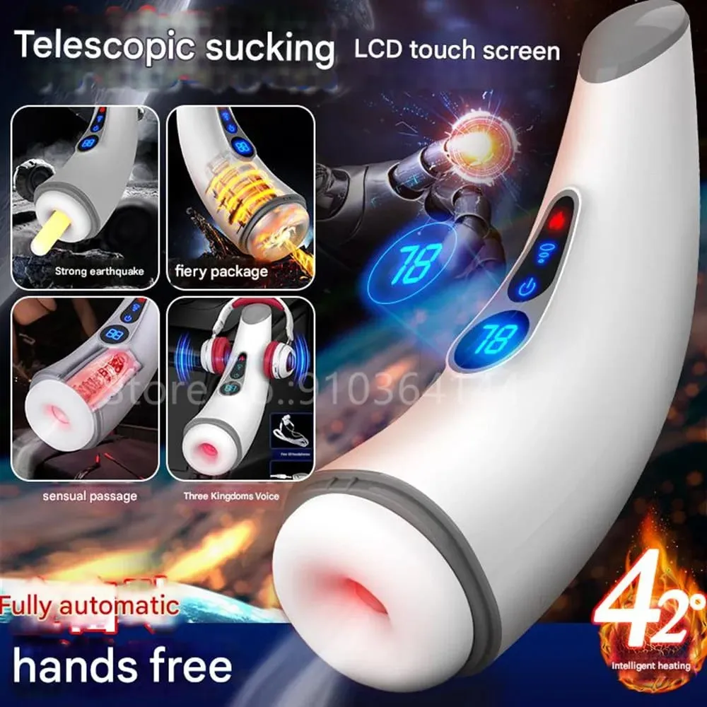 Automatic Powerful Sucking Telescopic Male Masturbator Cup Smart Heating Vibration Blowjob Machine Orgasm Adult Sex Toys for Men