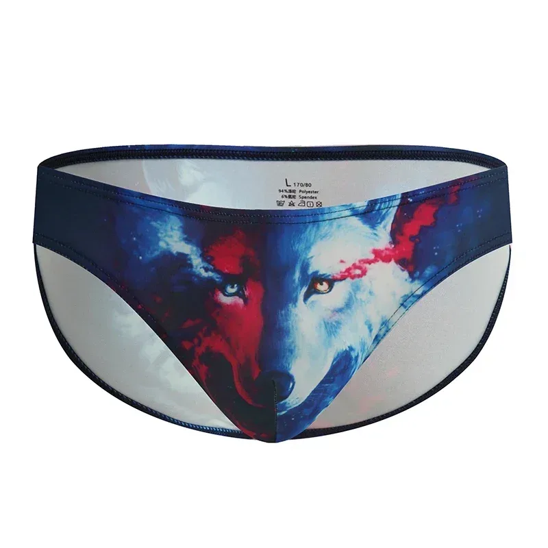 3D Animal Print Men's Briefs High-Quality Breathable Stretch Underwear for Men Slip-On Comfortable Male Panties — image 3
