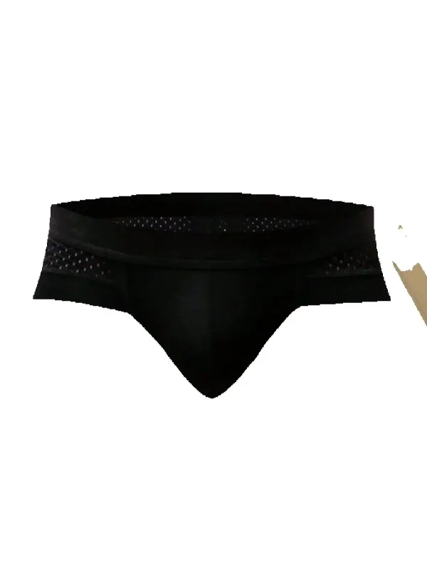 Solid color Sexy Mesh Leisure Motion Boys' Underwear Low-waisted No trace Quick Drying Fashion Cool and Refreshing Underpants — image 2