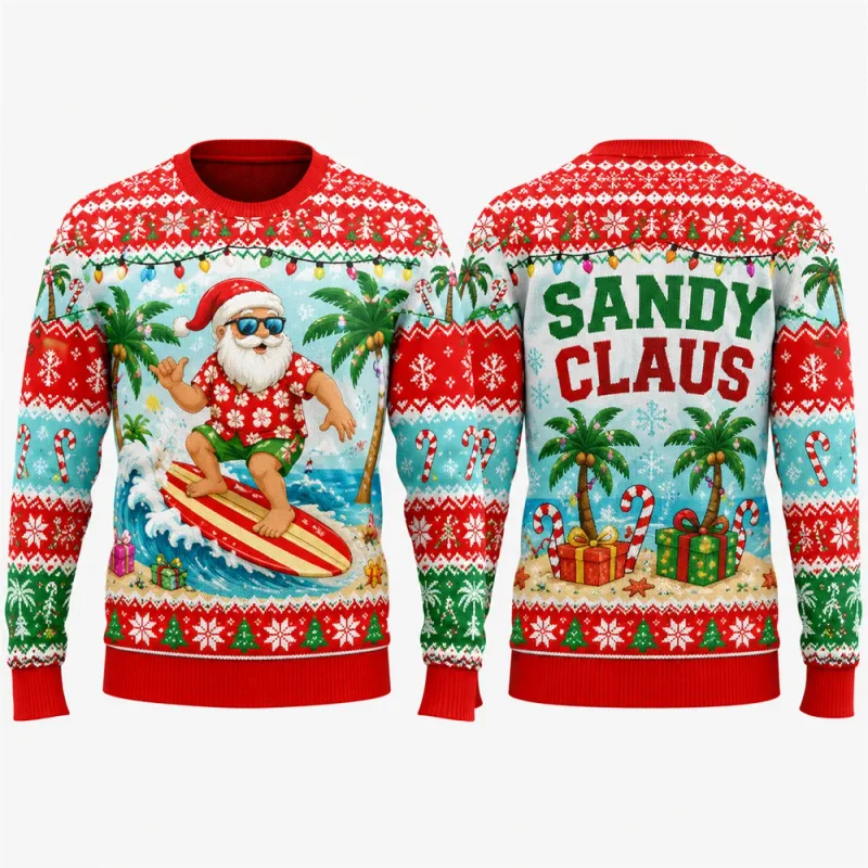 Funny Santa Ugly Christmas Sweatshirt Men Women 3D Print Crewneck Long Sleeve Xmas Party Pullover Holiday Gift Winter Streetwear