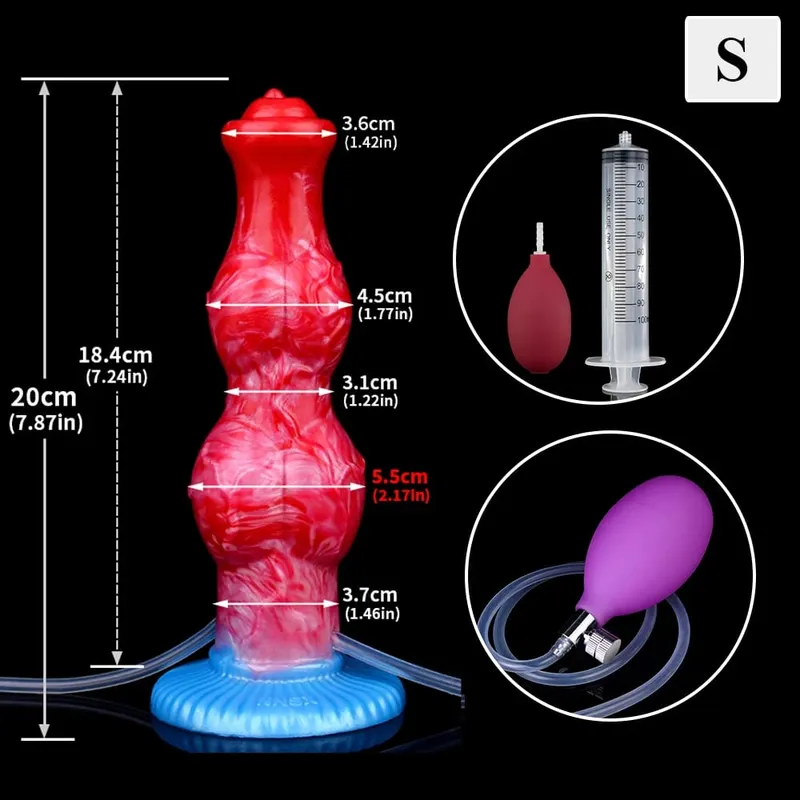 Huge Knot Squirting-Inflatable Dildo with Strong Sucker Silicone Inflat Anal Plug Trainer Beginner Sex Toys for Women Men — image 10