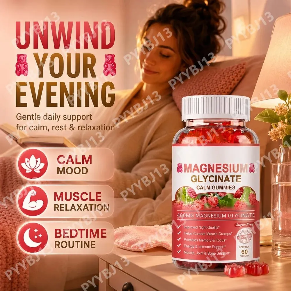 Magnesium Gummies Serving-Magnesium Glycinate and Magnesium Malate Sugar Free Magnesium Potassium Supplement for health Support