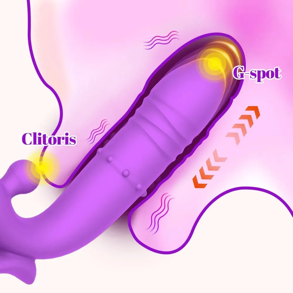 Ρεαλιστικός τηλεσκοπικός αυνανισμός Dildo για γυναίκες Ισχυρός κολπικός δονητής κλειτορίδας σημείου G με διεγέρτη θηλής σεξουαλικό παιχνίδι για ενήλικες — image 3