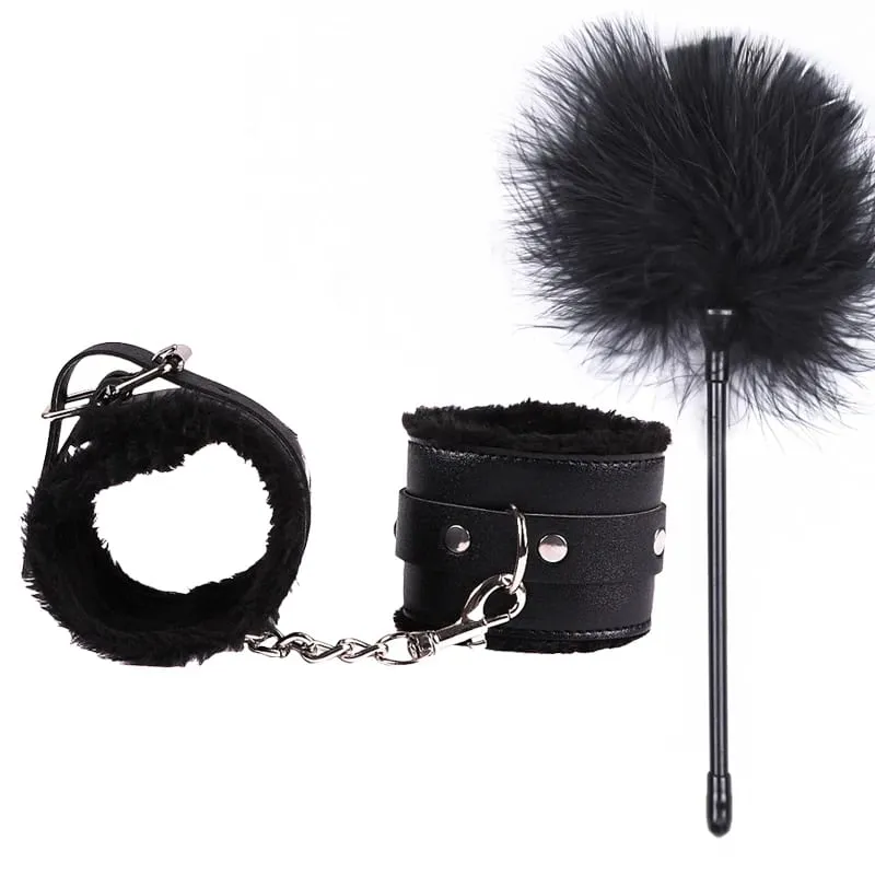 Sex Toys For Women Bdsm Set Sexy Leather Plush Sex Toys Bondage Kit Handcuffs Feather Blindfold Fetish Flirt Goods For Adults — image 9