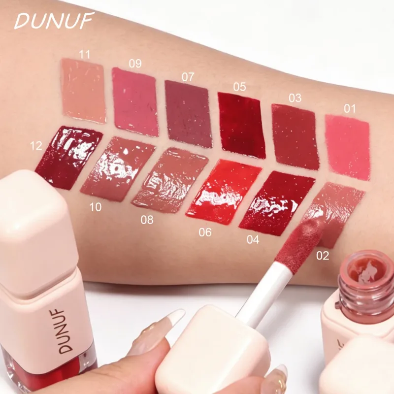 Glossy Lip Gloss Mirror Water Lip Tint Long Lasting Non-sticky Cup Liquid Lipstick Moisturizing Nude Red Brown Lip Makeup