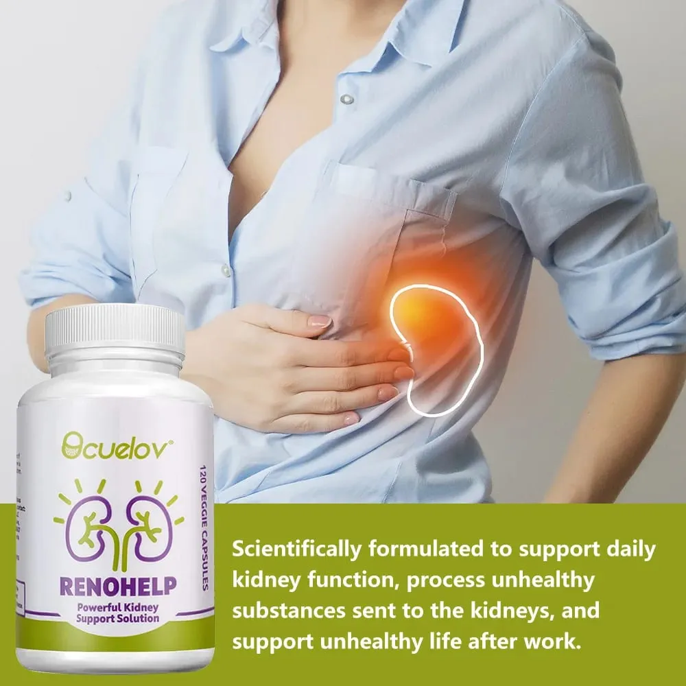 Natural Kidney Support Supplement - Supports Kidney Health and Cleanse Repairs Damage & Normal Function 120 Capsules