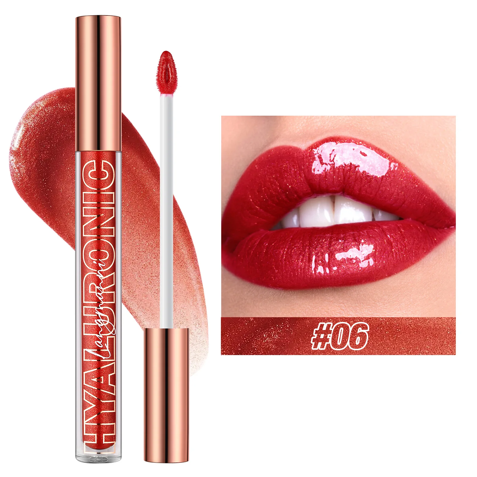Pearlescent Glitter Plumping Lip Gloss Diamond Glitter Nude Pink Liquid Lipstick Shiny Glass αδιάβροχο Sexy Lip Tint Lip Makeup — image 12