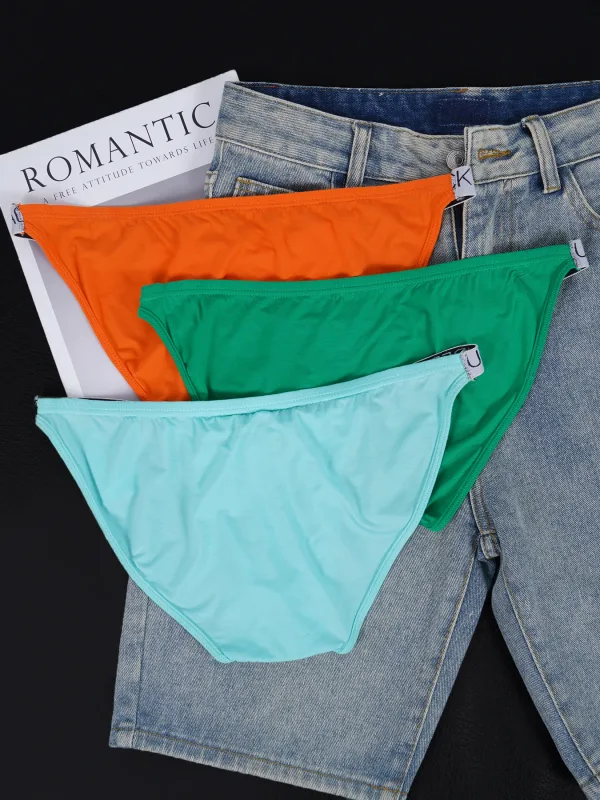 3 PCS Men's Colorful Modal Briefs U Convex Pouch Elastic Waistband Soft Breathable Sexy Underwear — image 2