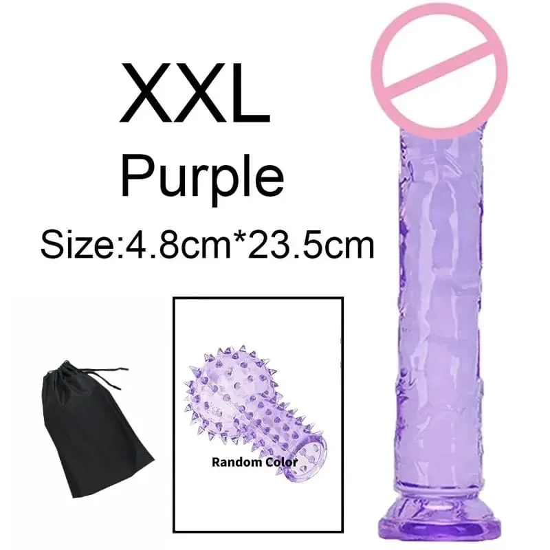 Σούπερ φθηνό 6 μεγεθών Ρεαλιστικό Soft Jelly Dildo Butt Prig βύσματα Παιχνίδι σεξ ενηλίκων για γυναίκες και άνδρες Κολπικός και πρωκτικός αυνανισμός — image 21