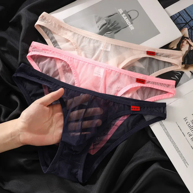 Men's Underwear Ultra-Thin Mesh Transparent Triangular Briefs Sexy Underpanties — image 3