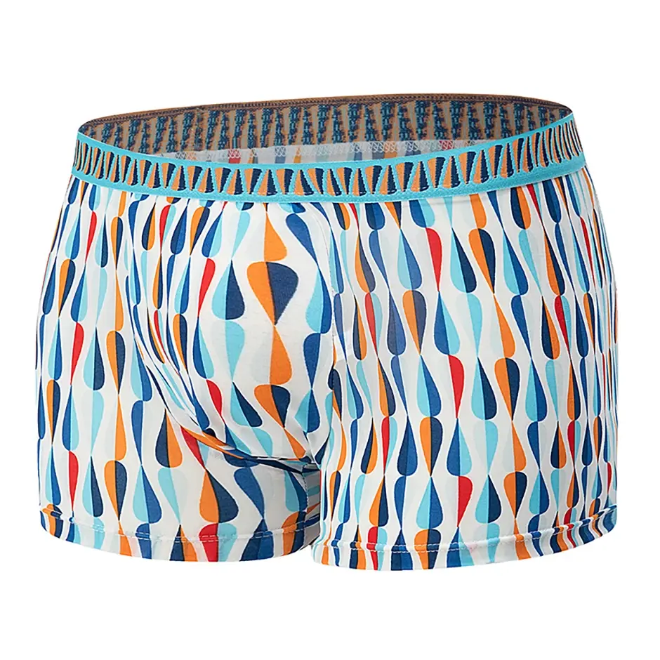 Boxer décontracté à motifs colorés pour hommes, sous-vêtements amples et confortables, surdimensionnés, taille élastique, 4/5 pièces — image 16