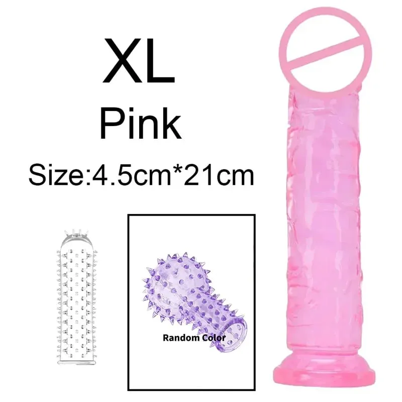 Σούπερ φθηνό 6 μεγεθών Ρεαλιστικό Soft Jelly Dildo Butt Prig βύσματα Παιχνίδι σεξ ενηλίκων για γυναίκες και άνδρες Κολπικός και πρωκτικός αυνανισμός — image 23