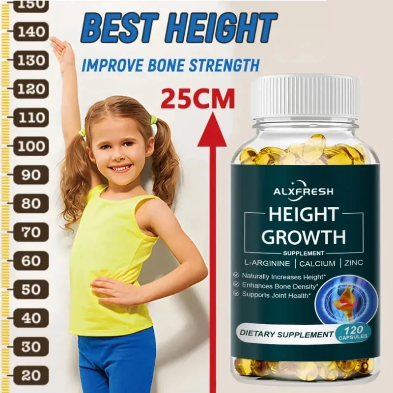Suplemento para crescimento em altura com vitaminas e cálcio e zinco melhora a força óssea Cápsulas naturais promovem o crescimento melhoram a imunidade — image 6