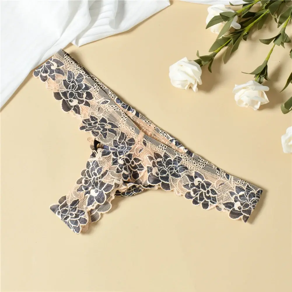 Men Floral Lace Thong Low Rise Elastic Waist G‑String Breathable See‑Through Floral Print Male Underwear Sexy Lingerie Panties — image 23
