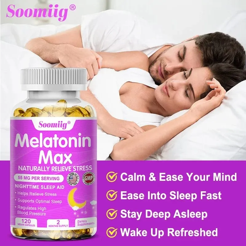 Melatonin - Dietary Supplement To Improve Nighttime Sleep Quality and Improve Insomnia Reduce Waking Time Boost Immunity — image 5
