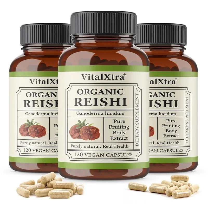 Reishi Mushroom Capsules 1000mg Ganoderma Lucidum Υποστηρίζει την χαλάρωση του ανοσοποιητικού υγείας τον ύπνο και τη φυσική ενέργεια Vegan μη ΓΤΟ — image 9