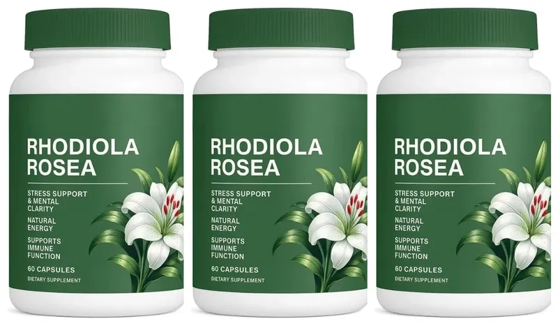 60 Pieces Rhodiola Rosea Capsules 500mg Natural Herbaceous Plants Supplement for Daily Stress Support & Energy Balance Health — image 8